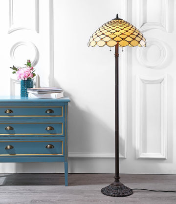 Lee Tiffany Style 62" LED Floor Lamp - JONATHAN Y